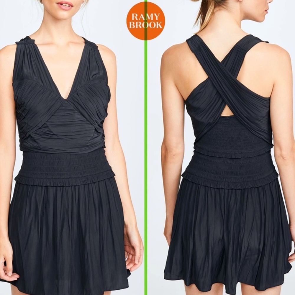 Ramy Brook Ruffled black mini Dress Size 00